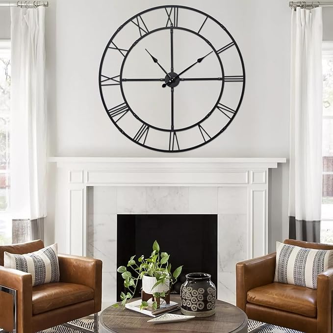 40 Inch Large Wall Clock for Living Room Decor – Easy-Assembly Silent - Image 3