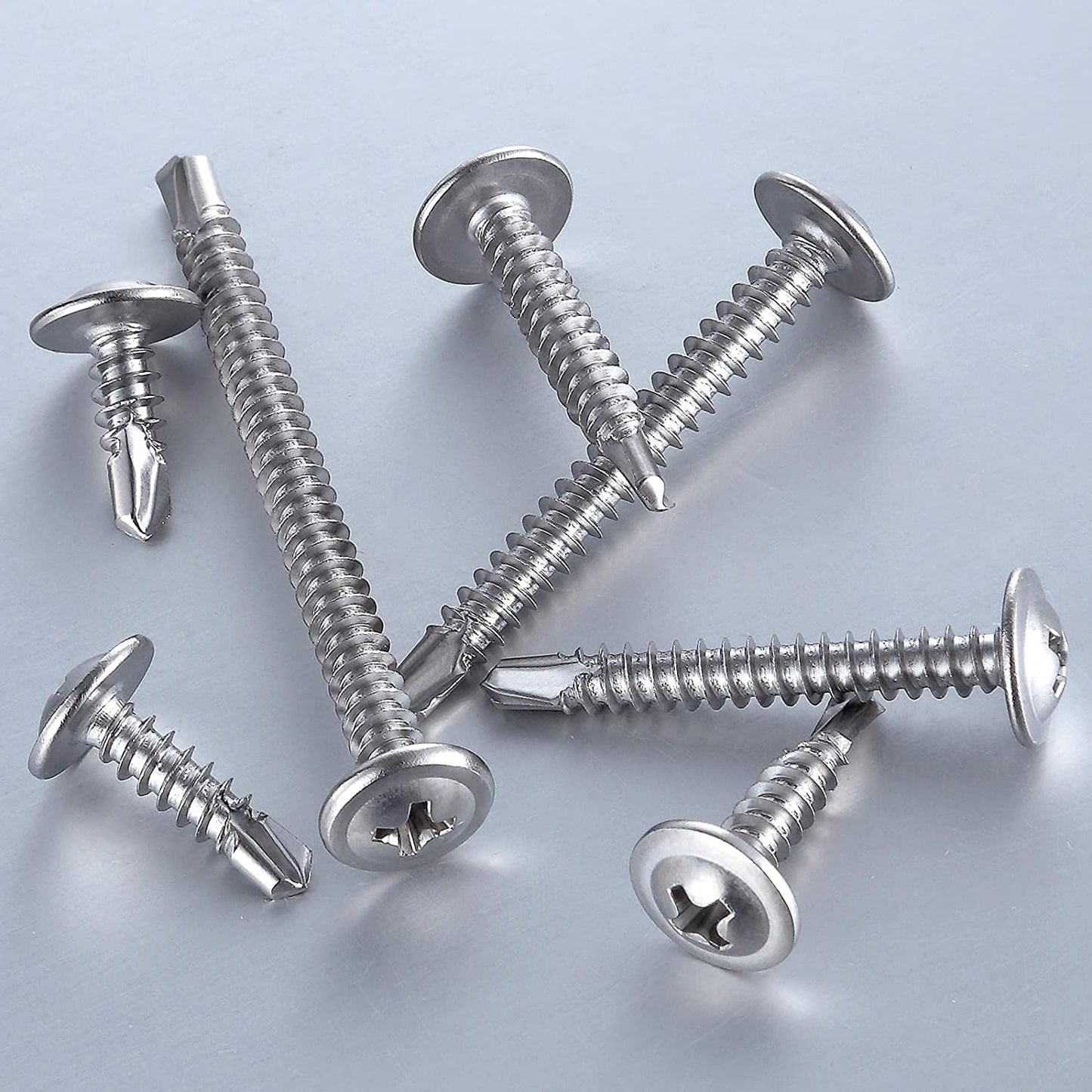 (200 pcs) Wensilon #10×1”for Sheet Metal Self-Tapping Screws 410 Stainless Steel Truss Head High-Strength Quick Tapping Screws