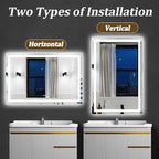 60"x40" Large Smart LED Bathroom Mirror - Image 6
