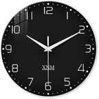 XNM Black Wall Clock Round 24 Inch Battery Operated Silent Wall Clock by XNMwallclock