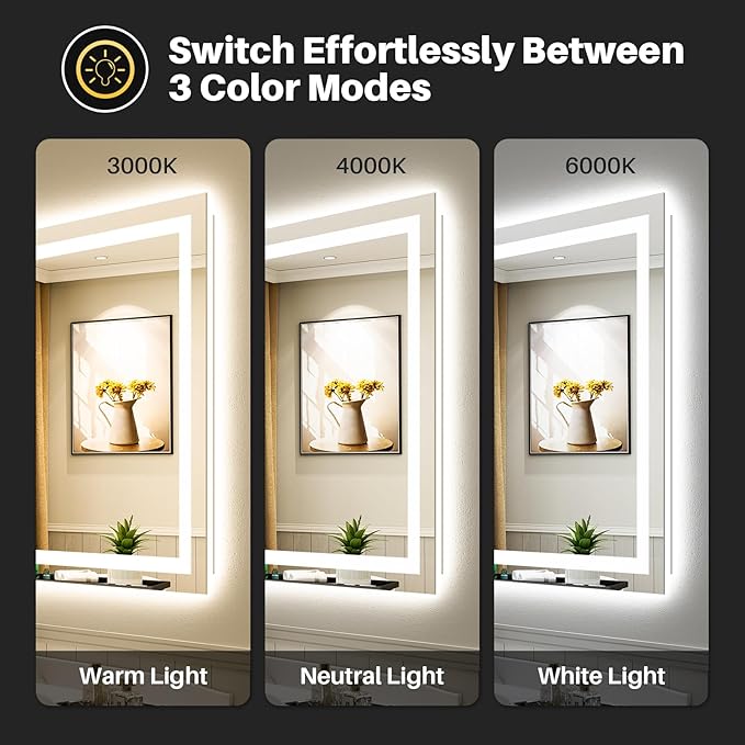 Briivue 44x36 Inch LED Bathroom Mirror - Image 4