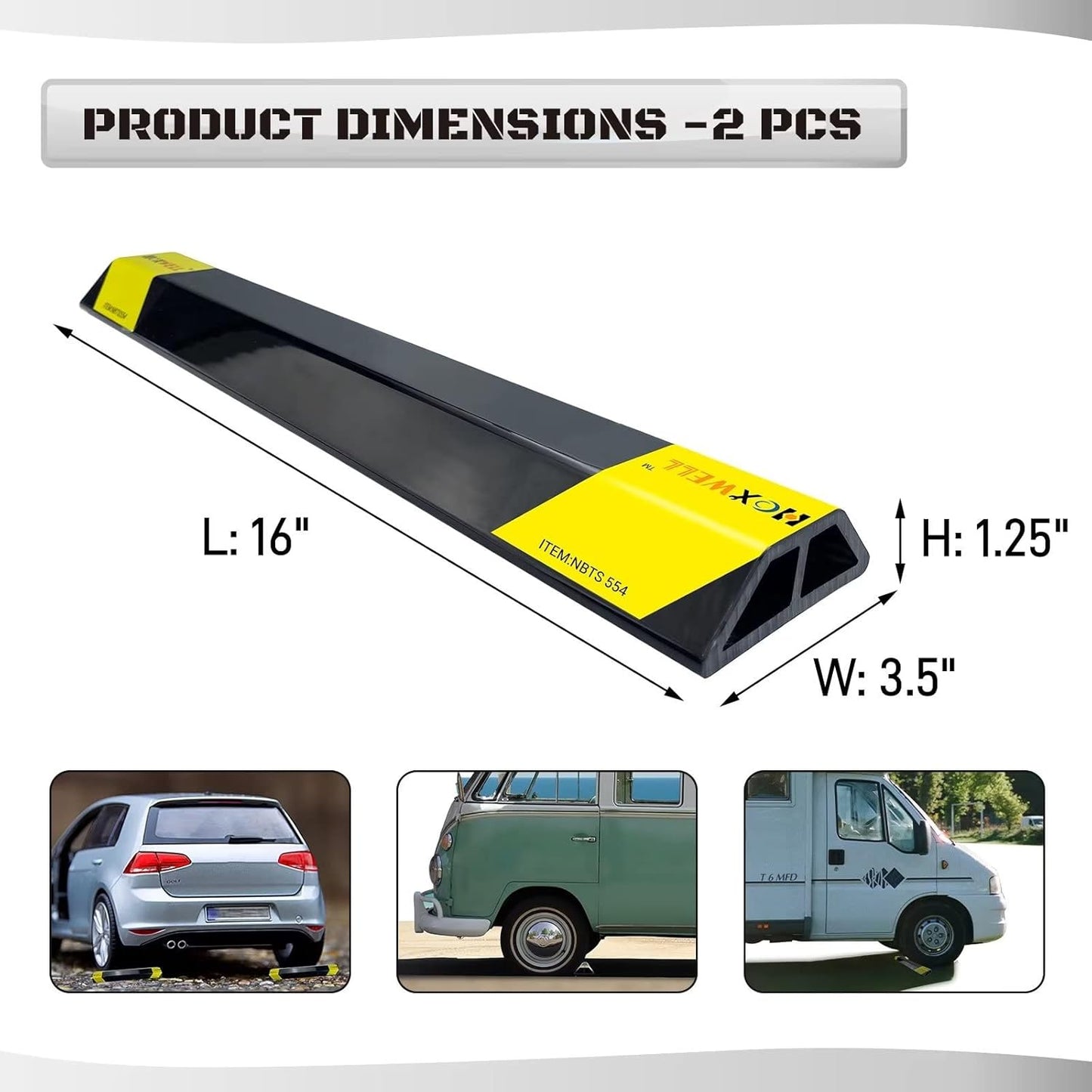 16" 2 Pcs Heavy Duty Parking Aid for Garage, Parking Gadgets Protects Car and Garage Walls, Parking Stopper Easy to Install 2 Packs