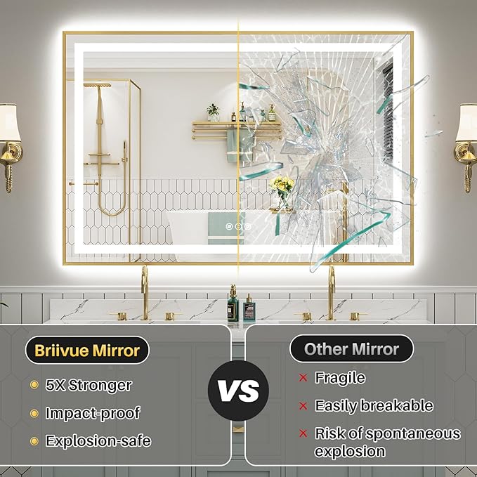 48x30 Inch LED Bathroom Mirror - Image 8