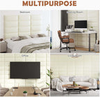 IFNOW Wall Mounted Upholstered Headboard King, 3D Peel and Stick Soundproof - Image 7