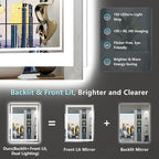 24x30 LED Bathroom Mirror with Lights, Backlit and Front Lit Anti-Fog Lighted - Image 3