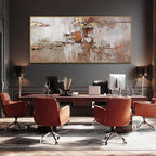 Brown and Gold Canvas Wall Art Colorful Abstract Minimalist Framed Prints - Image 6