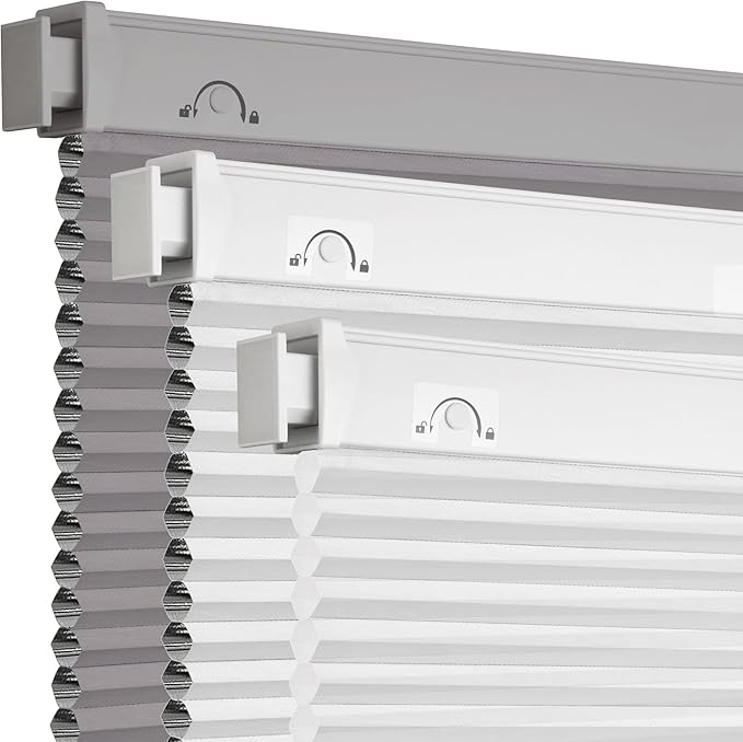 Grandekor No Drill No Tools Cordless Cellular Shades, 45.5" W x 64" H, Light by Grandekor