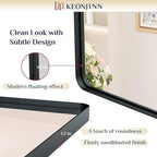 Keonjinn Black Bathroom Mirror for Over Sink, 42 x 36 Inch Large Rounded - Image 3