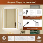 20x28 Inch Gold Framed LED Bathroom Mirror - Image 9