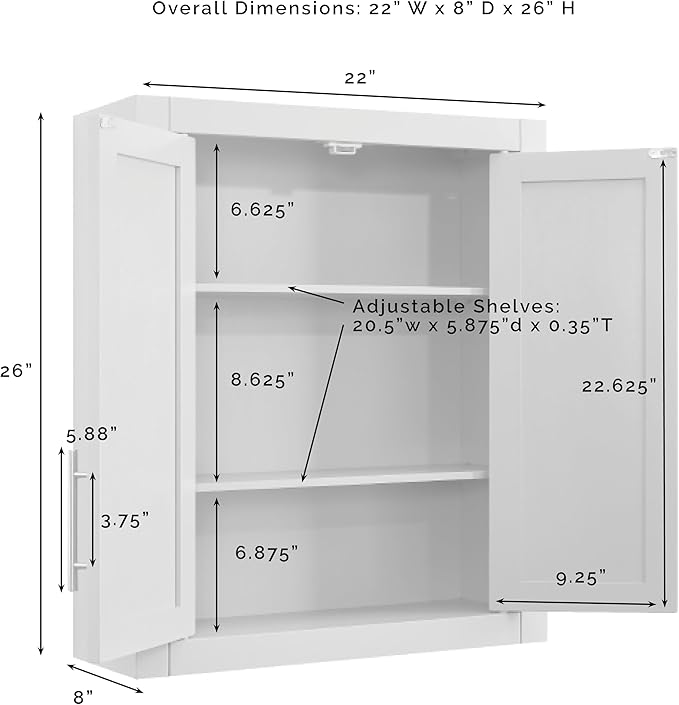 Crosley Furniture Savannah Wall Mounted Bathroom Storage Medicine Cabinet - Image 2