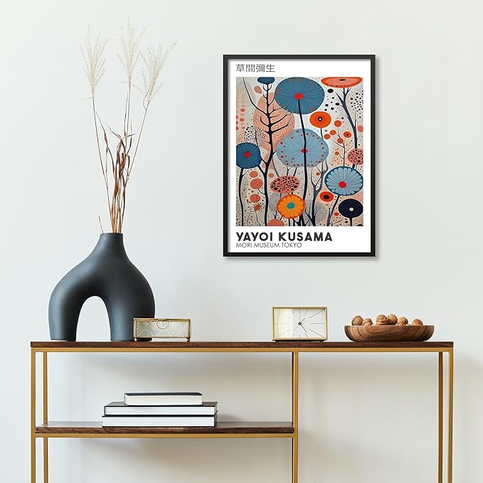 Yayoi Kusama Black Framed Wall Art 20x30in Vintage Japanese Painting Posters - Image 6