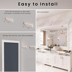 Amorho Bathroom Mirror, 60x40 Inch White Framed Bathroom Mirrors - Image 7