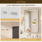 TETOTE Brushed Nickel Bathroom Mirror 48 x 30 Inch - Image 7