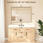 Oak Wood Effect Framed Wall Mirror, 30x40 Rectangle Mirror, Anti-desilvering - Image 2