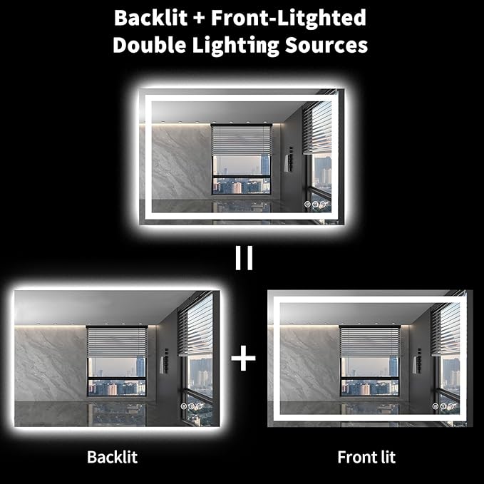 LOAAO 40X32 LED Bathroom Mirror - Image 6