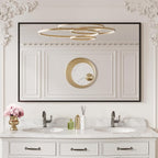 LOAAO 48"X30" Black Rectangle Bathroom Mirror Wall, Matte Black Aluminum Alloy - Image 4