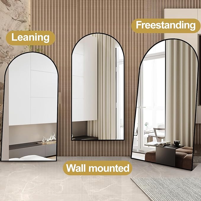 Dewfig Arched Full Length Mirror, Oversized Full Body Mirrors - Image 9