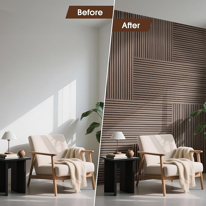 Acoustic Wood Wall Panels 4 Pack 47.6" x 23.6", Sound Proof Wooden Paneling - Image 6