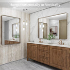LOAAO 40”X32” Bronze Bathroom Mirrors - Image 4