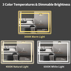 Koonmi 38"x26" LED Mirror for Bathroom, 90CRI Anti-Fog Vanity Mirror - Image 5