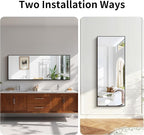 KOCUUY Black Bathroom Mirrors, Oversized Wall Mirror Black Metal Framed Decor - Image 8