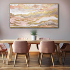 YJYart Canvas Wall Art Gold Living Room Decor Pink Canvas Art Room Decor - Image 4