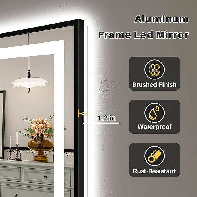 55x40 Inch LED Bathroom Mirror - Image 6