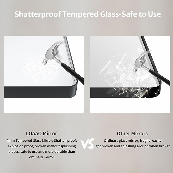 LOAAO 84x32 Inch Black Metal Framed Bathroom Mirror - Image 6