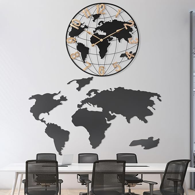 36 Inch Extra Giant Oversized Black Metal Wall Clock, Large Modern Decorative - Image 8