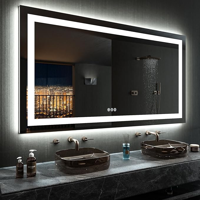LOAAO 60”X30“ RGB LED Bathroom Mirror by LOAAO