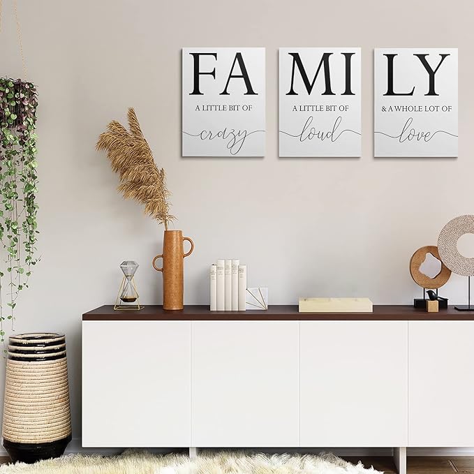 GUBIYU Home Family Wall Decor, Dining Room Kitchen Decor Set of 3 Inspirational - Image 5