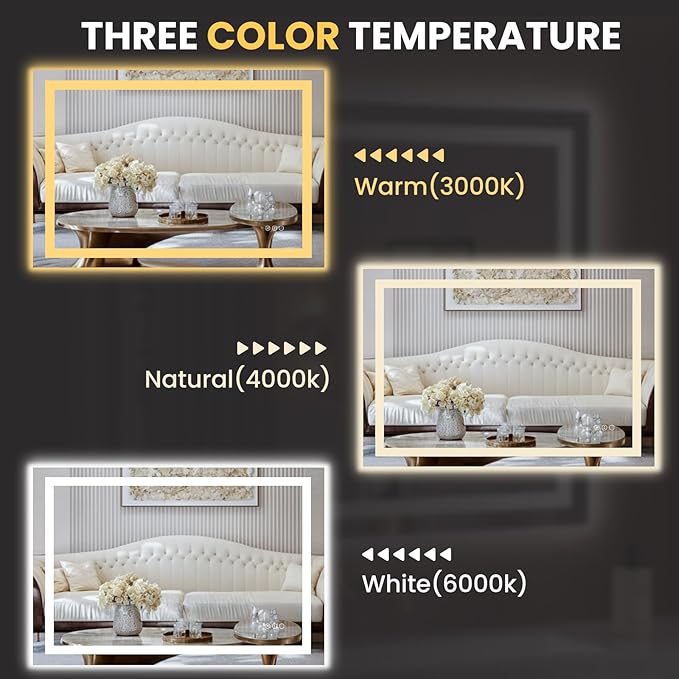 LOAAO 50"x34" LED Bathroom Mirror - Image 5