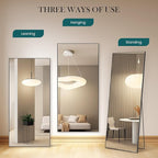 DUMOS Full Length Mirror with Stand 70.4"x25.6" Floor Standing Aluminum Frame - Image 5