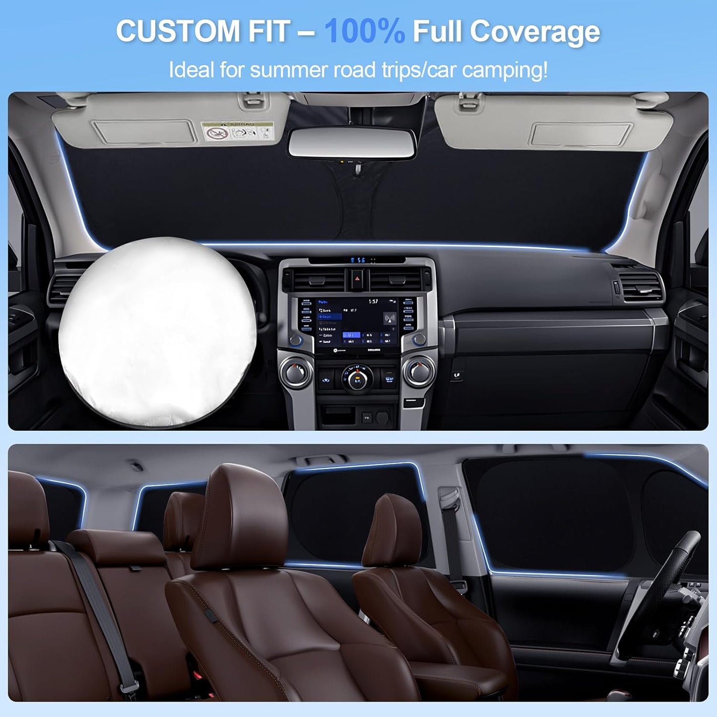 10pcs Car Window Shades for Volvo XC90 2016-2024 2025 Accessories,Windshield Side Rear Full Sunshade,Sun Visor UV Blocking, Privacy Protection and Blackout for Camping Outdoor