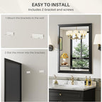 Briivue 28x32 Inch Black Bathroom Mirror - Image 8