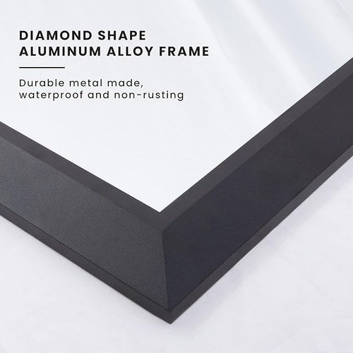 Amorho Black Bathroom Mirror, 48x30 Inch Thick Metal Framed Wall Mirrors - Image 2