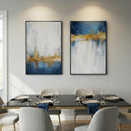 Framed Blue and White Abstract Wall Art - Image 8