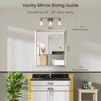 36x30 Inch Brushed Silver Bathroom Mirror - Image 2