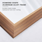Amorho Bathroom Mirror for Wall, 60X40 Inch Walnut Wood Grain Metal Framed - Image 2