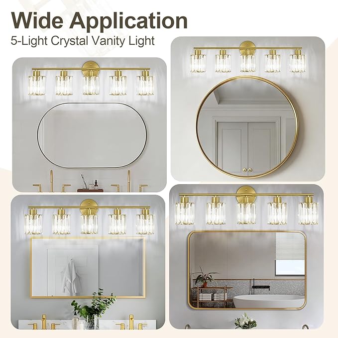 Crystal Bathroom Light Fixtures, Bathroom Lighting Fixtures Over Mirror - Image 6