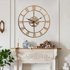 40 Inch Large Wall Clock for Living Room – Bronze Metal Clock by WallClockDecor