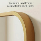 30x36 Inch Matte Gold Bathroom Vanity Mirrors | Flush Mount Deep Set Metal Wall - Image 3