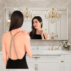 LOAAO 72x40 Inch White Metal Framed Bathroom Mirror - Image 2