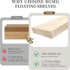 BGMG Wood Floating Shelves for Wall 60 inch Set of 2, Dark Walnut Floating - Image 4