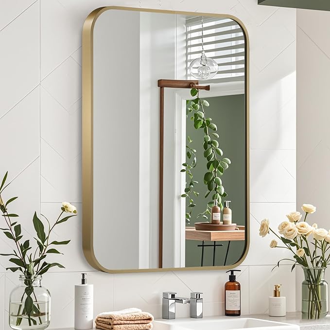 Gold Mirror, 48x30 Inch Framed Rectangle Mirror - Image 7
