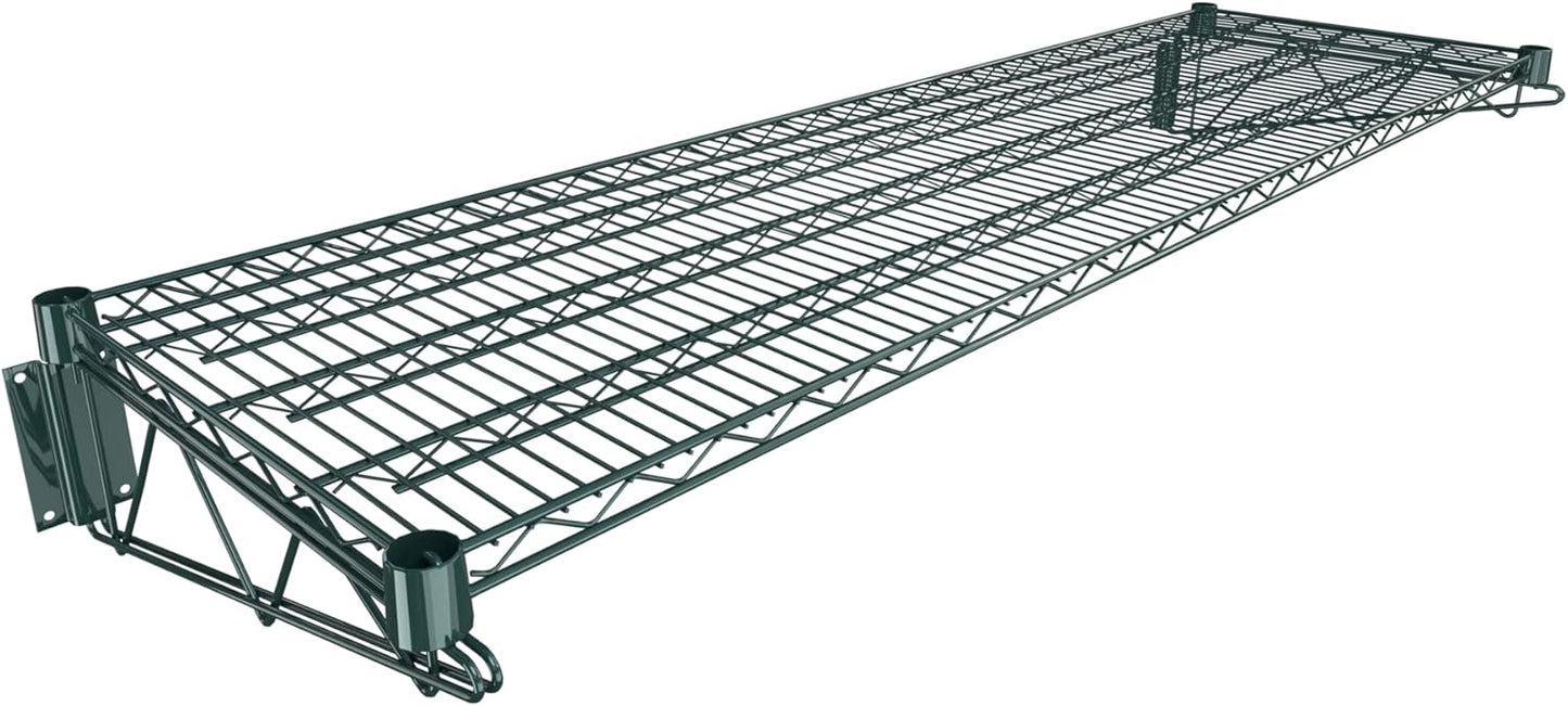 18" x 60" Green Epoxy Wire Wall Mount Shelf