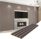 8-Pack WPC Wall Panels 108’’ x 6.1’’ 3D Slat Wall Panel Acoustic Wall Paneling by Unknown
