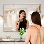 LOAAO Black Bathroom Mirror 48"X36" - Image 2