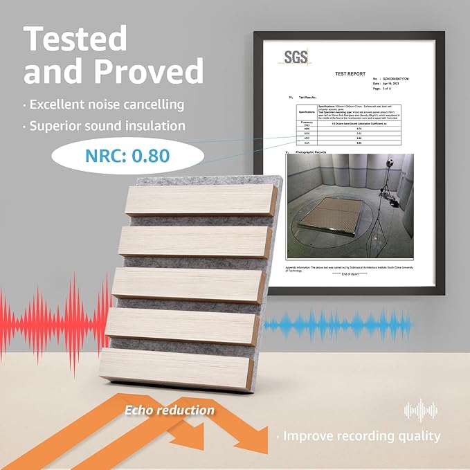 Art3d 4-Piece Wood Slat Acoustic Panels - Image 2