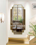 HQiJun Wall Mirror Full Length, Scalloped Beveled Polished Decorative Mirrors by HQiJun